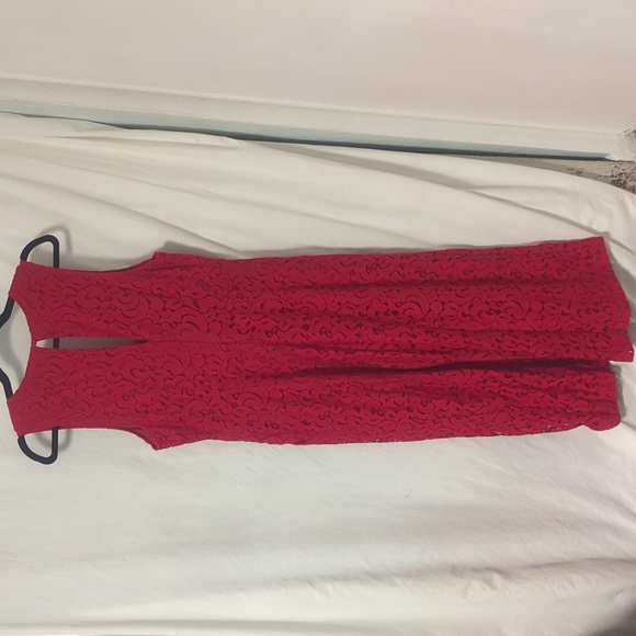 Anthropologie red lace jumpsuit - Picture 5 of 8
